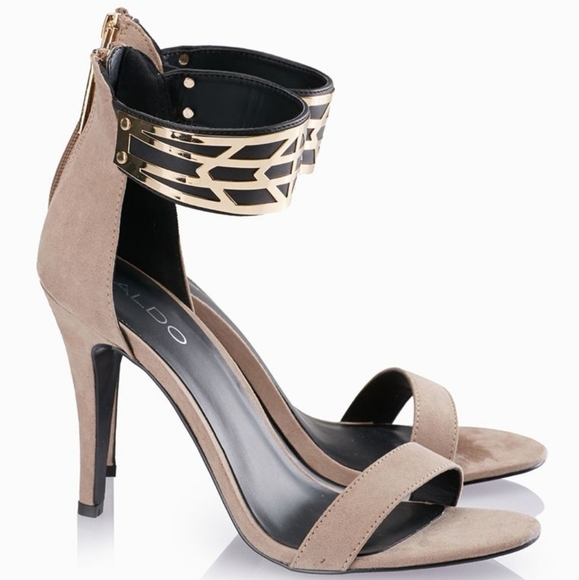 Aldo Shoes - Aldo Tormini Tan Open Toe Heels, size 9.